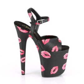 Pleaser Sandali FLAMINGO-809KISSES Similpelle Nero EU-36 / US-6