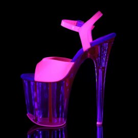 Pleaser Sandali FLAMINGO-809UVT Vernice Neon Rosa Acceso/Rosa Acceso EU-38 / US-8