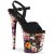 Pleaser Sandali FLAMINGO-809WR Finto Camoscio Nero/ Stampa Floreale EU-35 / US-5