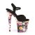 Pleaser Sandali FLAMINGO-809WR Finto Camoscio Nero/ Stampa Floreale EU-35 / US-5