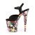 Pleaser Sandali FLAMINGO-809WR Finto Camoscio Nero/ Stampa Floreale EU-37 / US-7