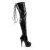 Pleaser DELIGHT-3063 Stivali Sopra Il Ginocchio - Vernice Elasticizzato Nero/Nero EU-36 / US-6