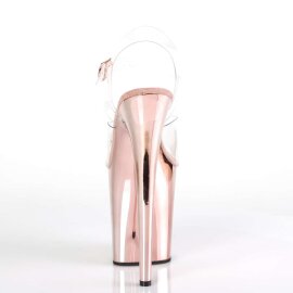 Pleaser Sandali FLAMINGO-808 Trasparente/Dorato Rosa Cromato EU-38 / US-8