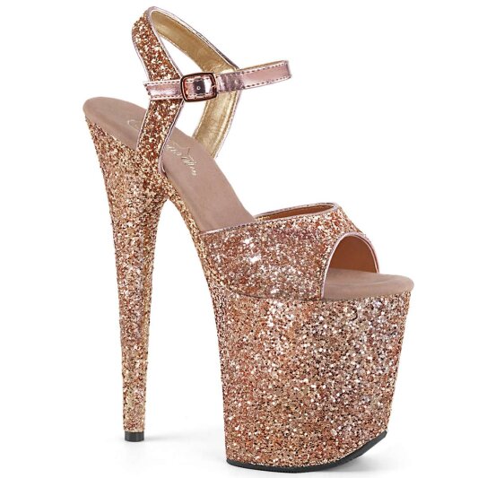 Pleaser Sandali FLAMINGO-810LG Dorato Rosa Glitter EU-37 / US-7