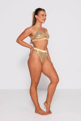AMBR Designs Hook Top Corto con Dettaglio Gancio  Champagne Luxe  M