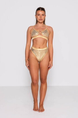 AMBR Designs Hook Top Corto con Dettaglio Gancio  Champagne Luxe  M