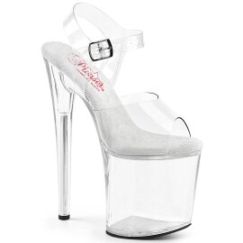 Pleaser NAUGHTY-808 Sandali con Plateau Trasparente EU-38 / US-8