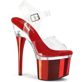 Pleaser ESTEEM-708 Sandali con Plateau Cromato Rosso...