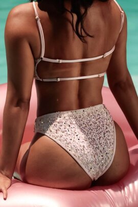 Rolling Shorts a Vita Alta Alpha Hot Pants Baby Sequin XS