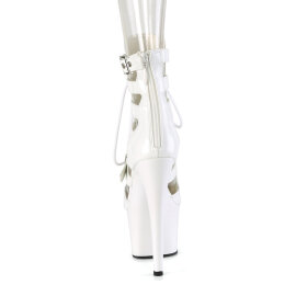 Pleaser ADORE-1013MST Stivaletti Con Plateau Vernice Bianco EU-40 / US-10