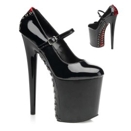 Pleaser Sandali FLAMINGO-887FH Vernice Nero-Rosso/Nero...