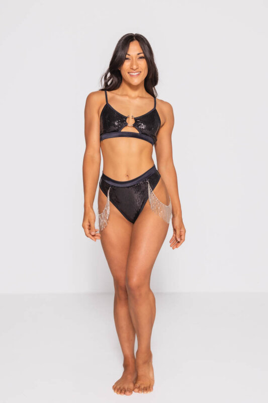 AMBR Designs Hook Top Corto con Dettaglio Gancio Onice Luxe  XS