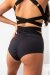 Lunalae Tara Shorts a Vita Alta Nero B-Stock