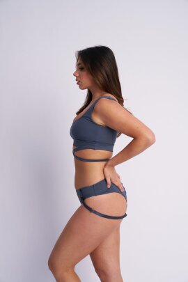 Lunalae Shorts Low Waist Kehlani Blu Acciaio