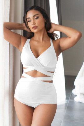 Lunalae Shorts High Waist Tara Bianco XS