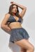 Lunalae Top Follow Me Argento–Nero Pleat Mesh L