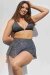 Lunalae Top Follow Me Argento–Nero Pleat Mesh L