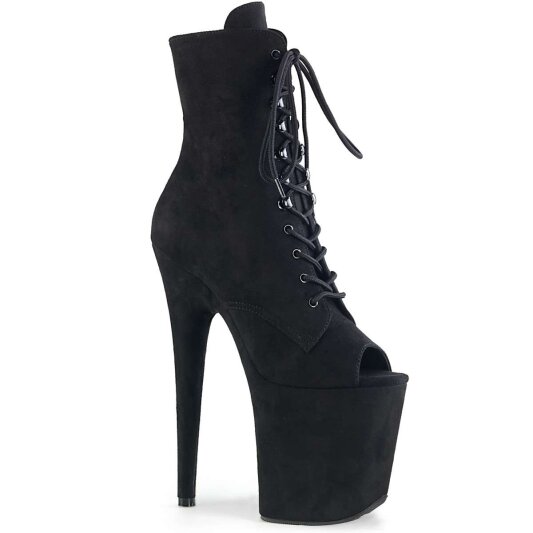Pleaser FLAMINGO-1021FS Stivaletti - Finto Camoscio Nero/Finto Camoscio Nero EU-36 / US-6