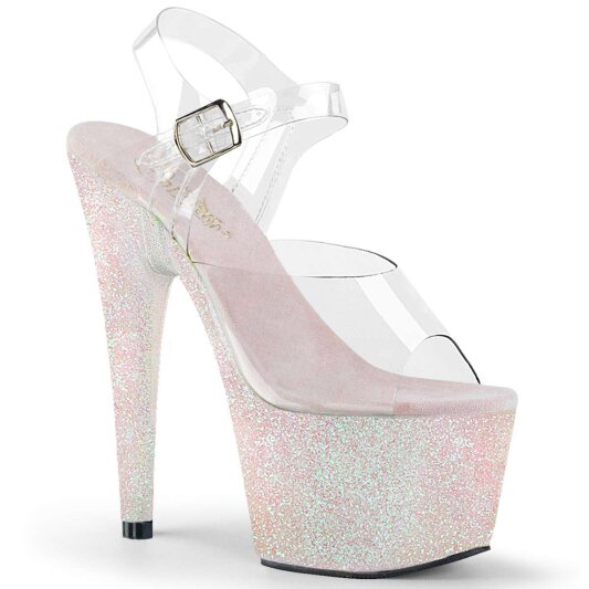 Pleaser Sandali ADORE-708HMG Trasparente/Opale Multi Glitter B-Stock