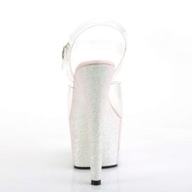 Pleaser Sandali ADORE-708HMG Trasparente/Opale Multi Glitter B-Stock