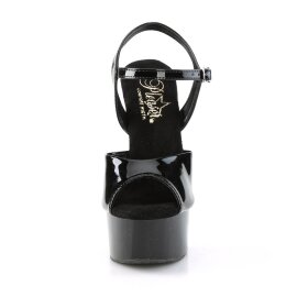 Pleaser GLEAM-609 Sandali con Plateau Vernice Nero EU-38 / US-8