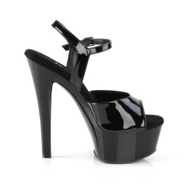 Pleaser GLEAM-609 Sandali con Plateau Vernice Nero EU-38 / US-8