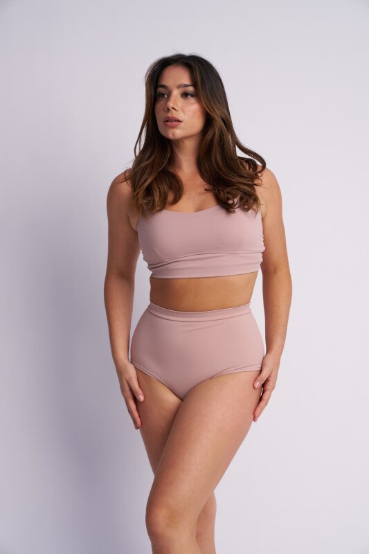 Lunalae Shorts High Waist Basic Taupe XL