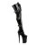 Pleaser INFINITY-3028 Stivali Sopra Il Ginocchio - Vernice Elasticizzato Nero/Nero EU-38 / US-8