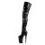 Pleaser INFINITY-4000 Stivali Sopra Il Ginocchio - Vernice Elasticizzato Nero/Nero EU-37 / US-7