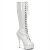 Pleaser DELIGHT-2023 Stivali - Vernice Elasticizzato Bianco/Bianco EU-40 / US-10