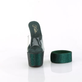 Pleaser BEJEWELED-712RS Mules Con Plateau Trasparente...