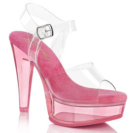 Fabulicious MARTINI-508 Sandali Con Plateau Trasparente Fumo Rosa EU-37 / US-7