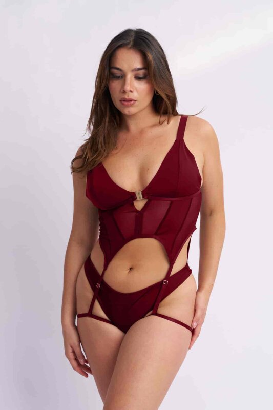 Lunalae Top Victoria Mesh Suspender Rosso L