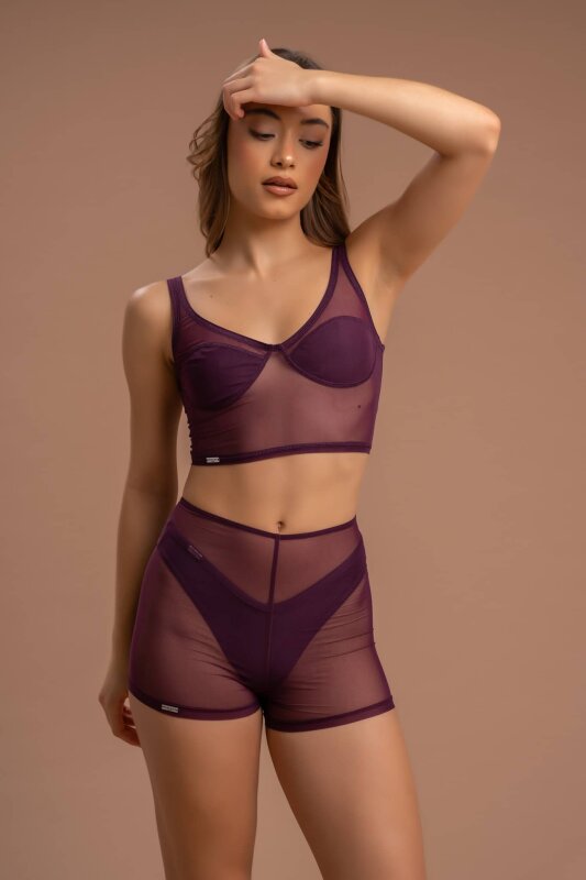 Paradise Chick Shorts Medusa Mesh Bordeaux XS/S