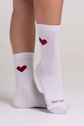 Paradise Chick Calzini Supreme Poledance con Cuori Bianco