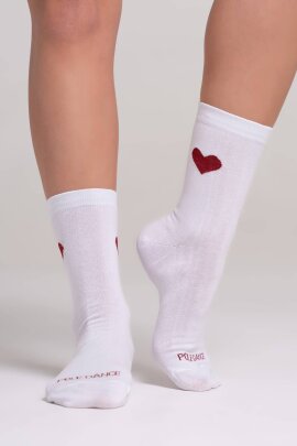 Paradise Chick Calzini Supreme Poledance con Cuori Bianco