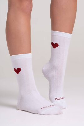 Paradise Chick Calzini Supreme Poledance con Cuori Bianco