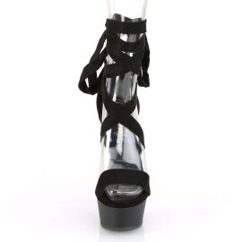 Pleaser Sandali DELIGHT-671 Finto Camoscio Nero/Nero Opaco EU-39 / US-9