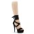 Pleaser Sandali DELIGHT-671 Finto Camoscio Nero/Nero Opaco EU-39 / US-9