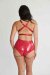 Lunalae Top Follow Me Effetto Vernice Rosso M
