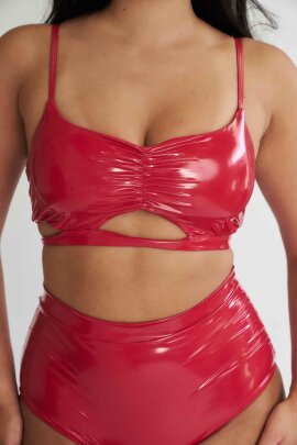 Lunalae Top Paige Effetto Vernice Rosso XL