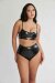 Lunalae Top Paige Effetto Vernice Nero XS