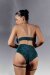 Polerina Shorts Bikini Verde Petrolio Lurex con Garter Rimovibile