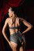 Polerina Shorts Bikini Argento Stardust con Garter Rimovibile S