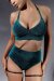 Polerina Top Bikini Verde Petrolio Lurex L