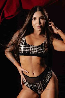 Polerina Shorts Nixa Nero Oro a Quadri S