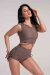 Paradise Chick Top Supreme Cozy Marrone L