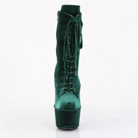 Pleaser FLAMINGO-1045VEL Stivaletti Con Plateau Velluto Verde EU-42 / US-12