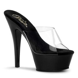 Pleaser Sandali KISS-201 Trasparente/Nero EU-35 / US-5