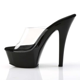Pleaser Sandali KISS-201 Trasparente/Nero EU-37 / US-7